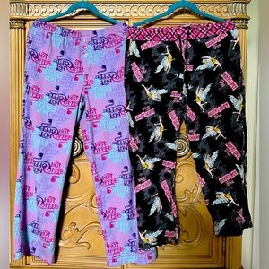 Pajamas 2 pair pants one capris one long both smalls guc